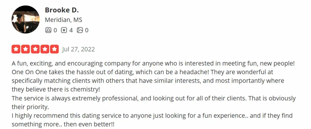 One on one matchmaking review