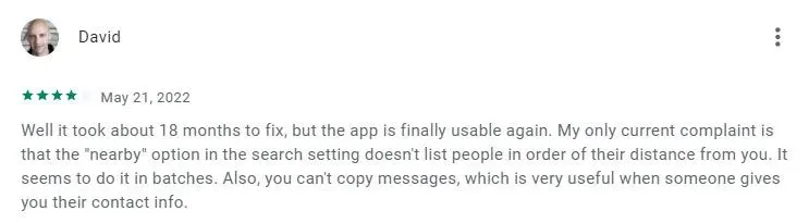4-star Luxy review on Google Play Store