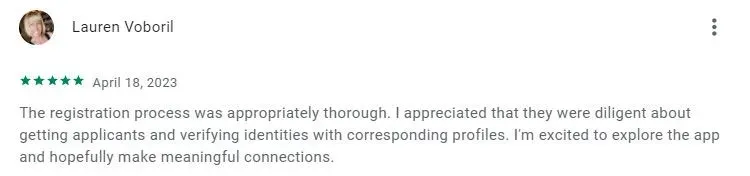 5 star Luxy review at Google Play Store
