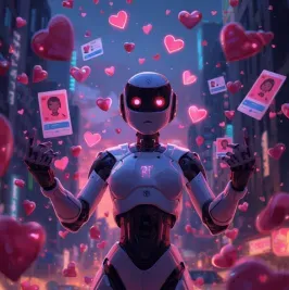 An illustration of an AI matchmaker