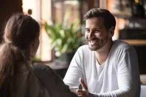 Atlanta singles seated at a speed dating event