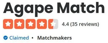 Agape Match 4.4 star rating