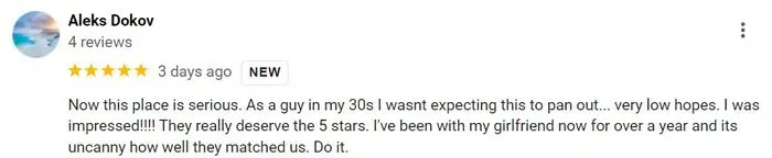 5-star Intermezzo Montreal Google review