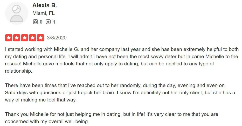 5-star Incredible Love review on Yelp