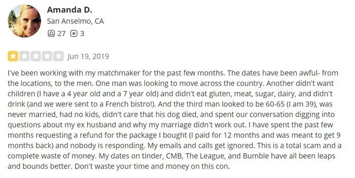 1-star Tawkify review on Yelp