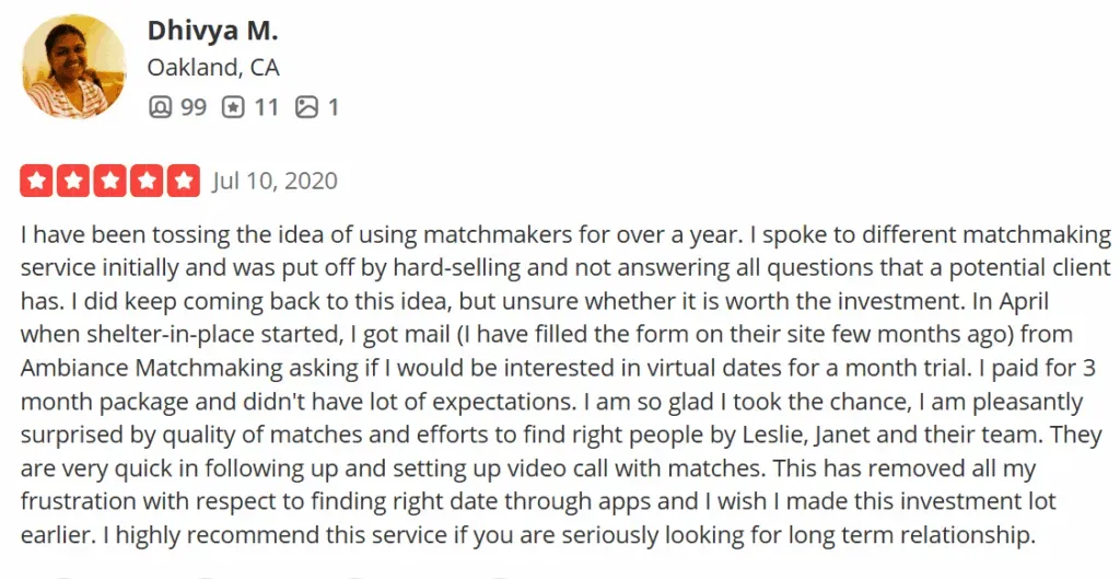 Ambiance reviews Chicago