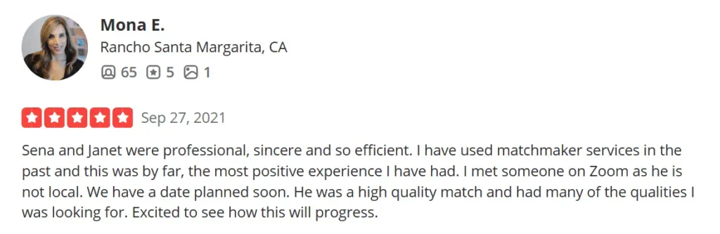 Ambiance review San Francisco matchmaker