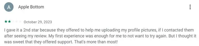 2-star Nomad Soulmates dating app review on Google Play