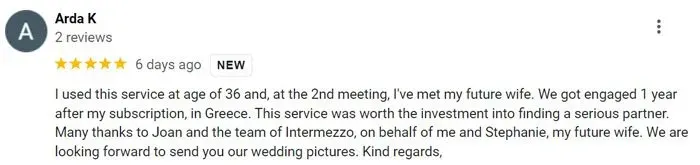 Intermezzo Montreal 5-star review on Google