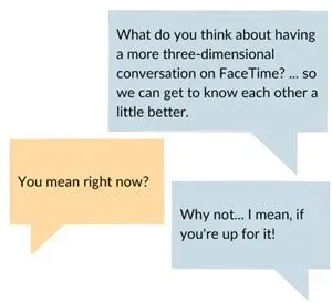 Example of how to ask a match for a video call