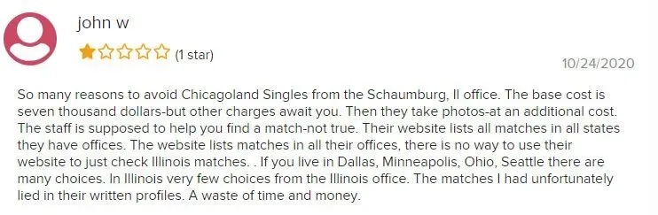 Chicagoland Singles BBB review