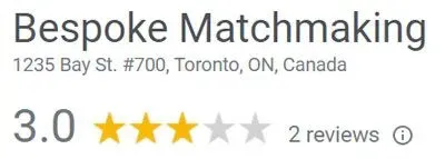 3.0 star rating for Bespoke Matchmaking on Google