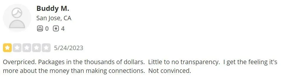 1-star Match by Julia review