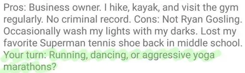 Include a question in your Bumble bio