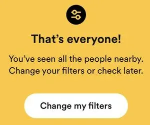 Bumble out of people notification