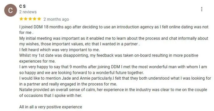 5-star Google review for Drawing Down the Moon