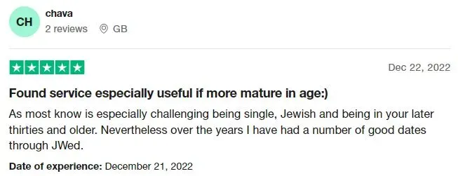 5 star JWed review on Trustpilot 