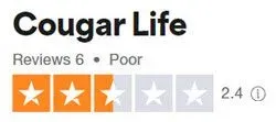 CougarLife 2.4 Trustpilot rating