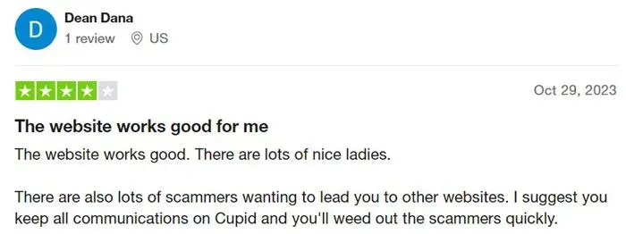 4-star FilipinoCupid review on Trustpilot