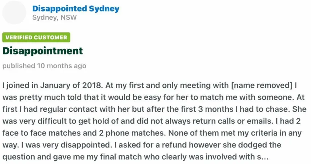 Negative Elite Introductions International review on I Eat Words review site