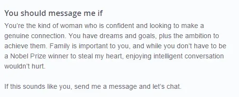 how to answer the about her on OkCupid