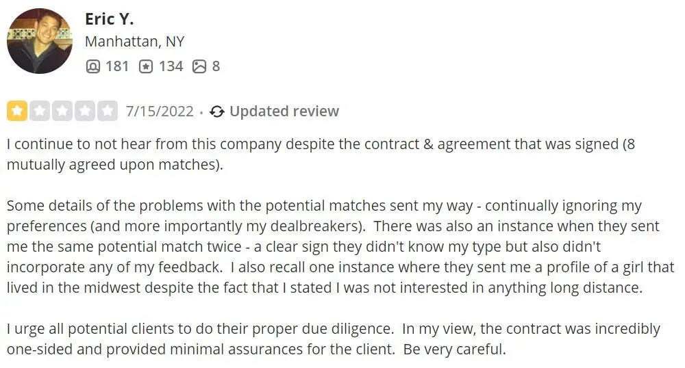 1-star LastFirst review on Yelp