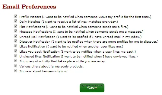 Farmers Only email preferences