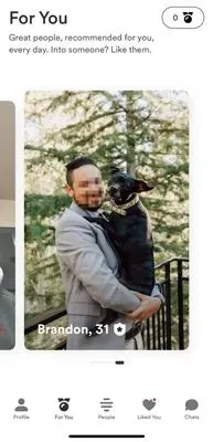 Example of a "For You" profile on Bumble