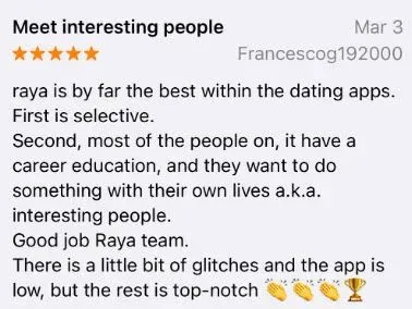 5-star Raya review on App Store