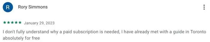 5-star TourBour app review on GooglePlay