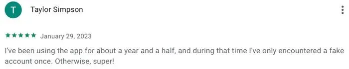 GooglePlay 5=star review for TourBar app