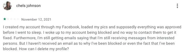 1-star TourBar Google Play review