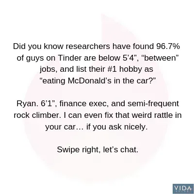 Great Tinder bio example for guys
