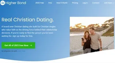 Higher Bond Christian dating site homepage
