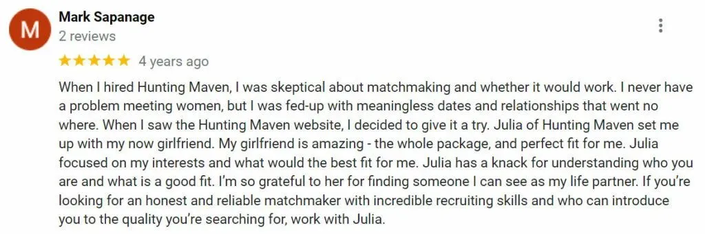 Hunting Maven google review that's 5 stars