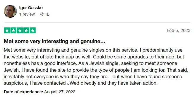 5 star Trustpilot review for JWed