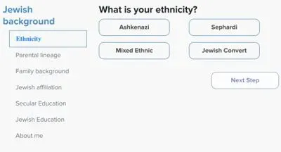 JWed ethnicity options