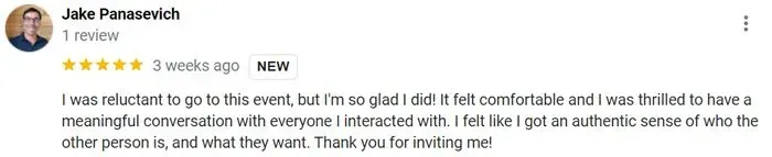 5-star review for Michal Matches singles mixer