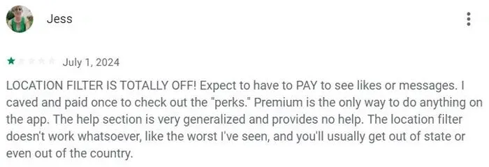 1-star Google Play review for Stir