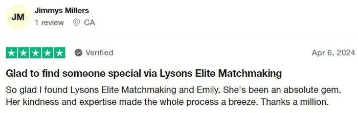 5-star review for Lyons Elite on Trustpilot