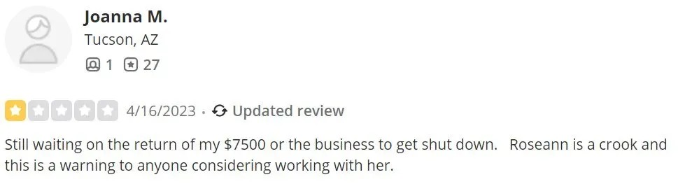 1-star SPIES yelp review