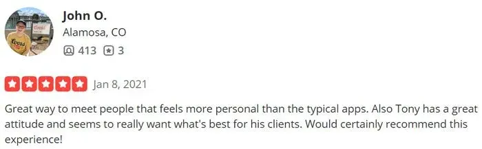 5-star Yelp review for R Tony Smith