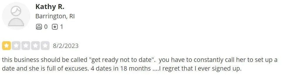 1-star Get Ready To Date Yelp review