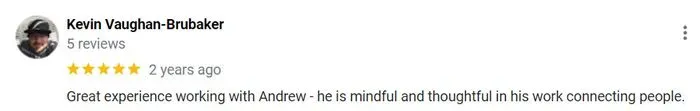 5-star Andrew Hanson review on Google