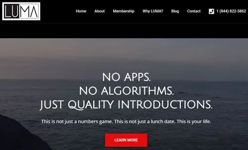 LUMA Matchmaking offers services in select cities around the US