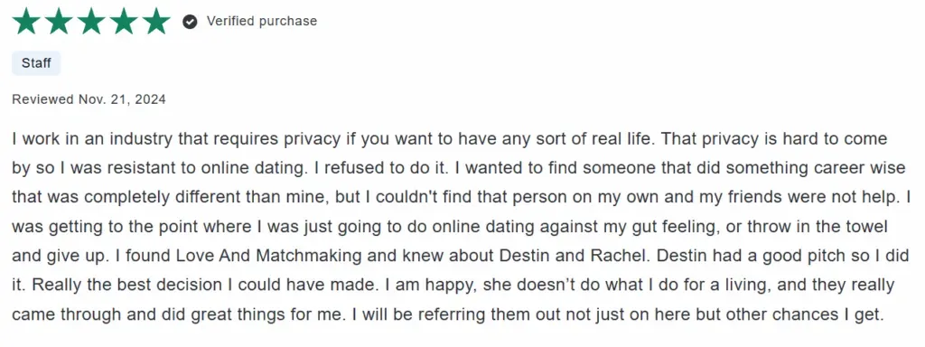 Love and matchmaking review