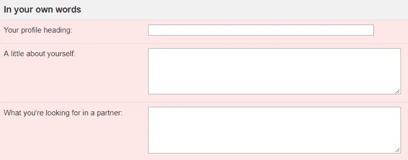 LatinAmericanCupid profile setup