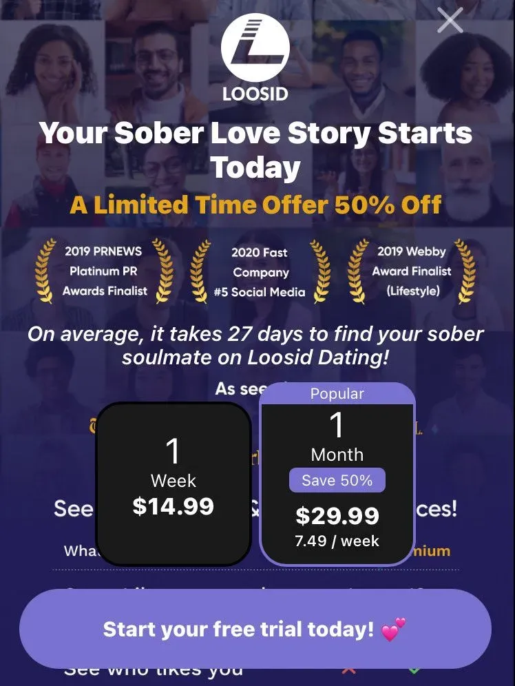Graphic depicting Loosid pricing