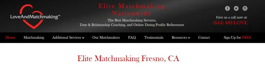 Love & Matchmaking Fresno homepage