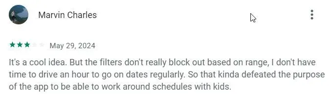3-star Stir app review on Google Play